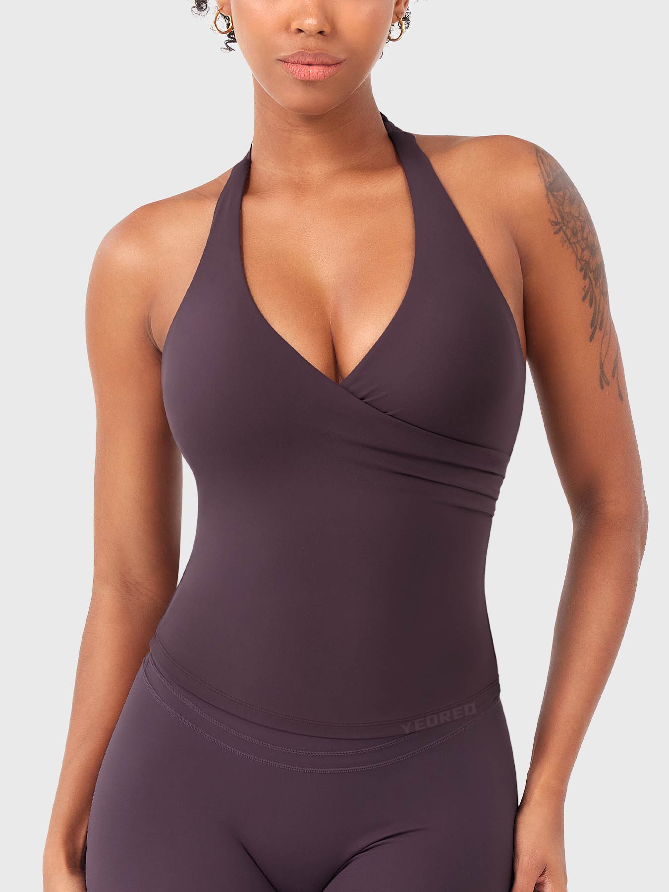 Elevine V Neck Halter Tank -