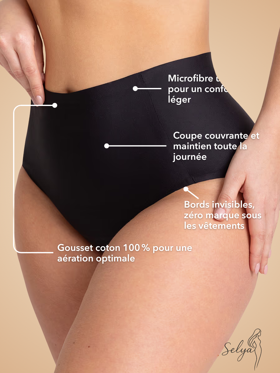 Culotte gainante taille basse | Effet Zéro ventre, zéro gêne
